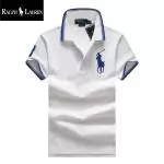 polo ralph lauren t-shirt en coton et stretch slim fit big pony blanc